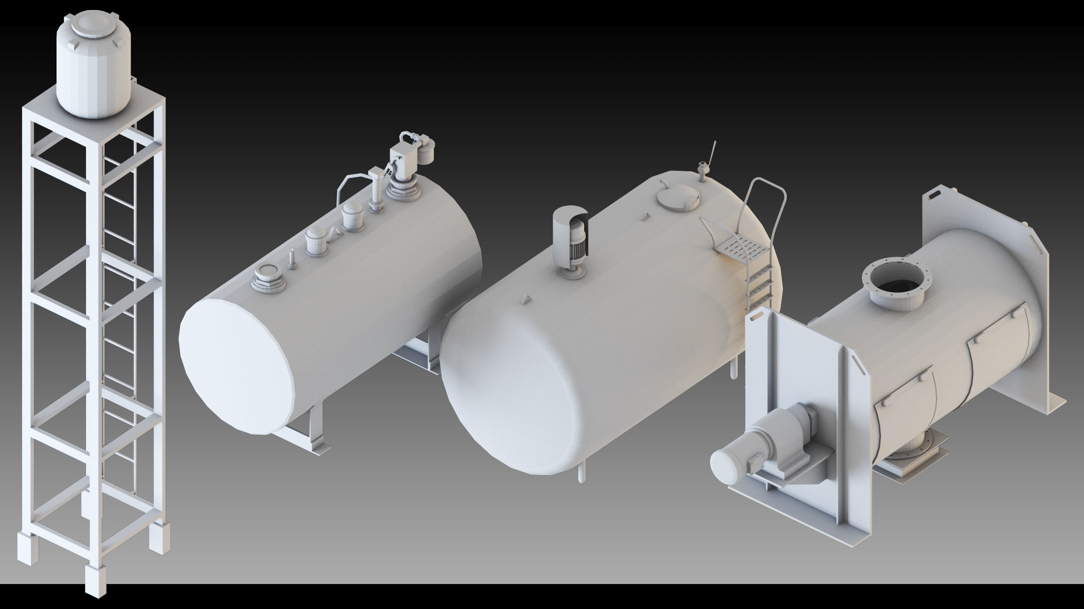 33- Water Storage Tanks- High detail 3d models Low-poly 3D model_8
