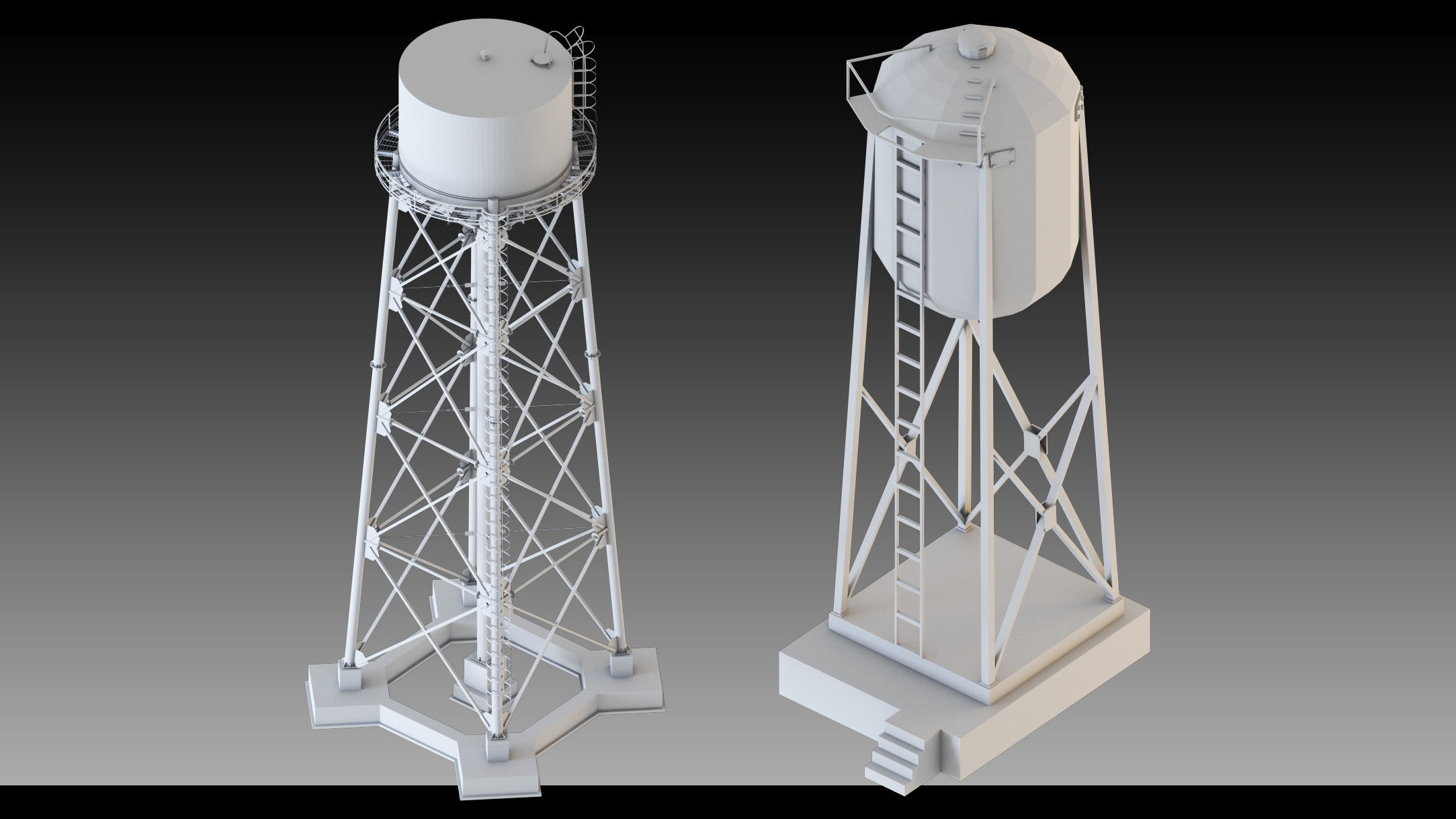 33- Water Storage Tanks- High detail 3d models Low-poly 3D model_4