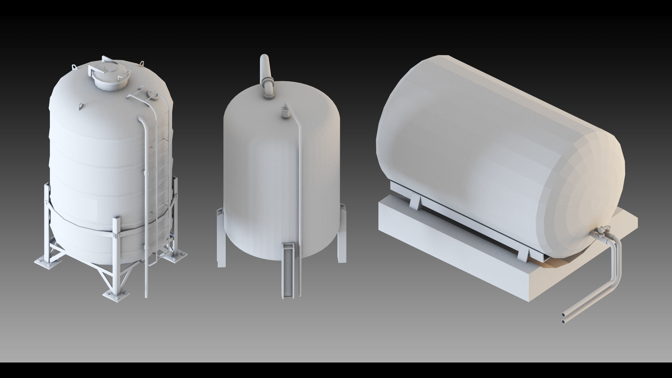 33- Water Storage Tanks- High detail 3d models Low-poly 3D model_7