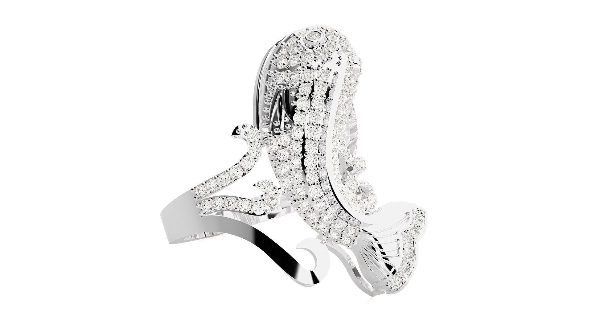 Dolphin Diamond Ring 3dm stl renders details 3D print model_4