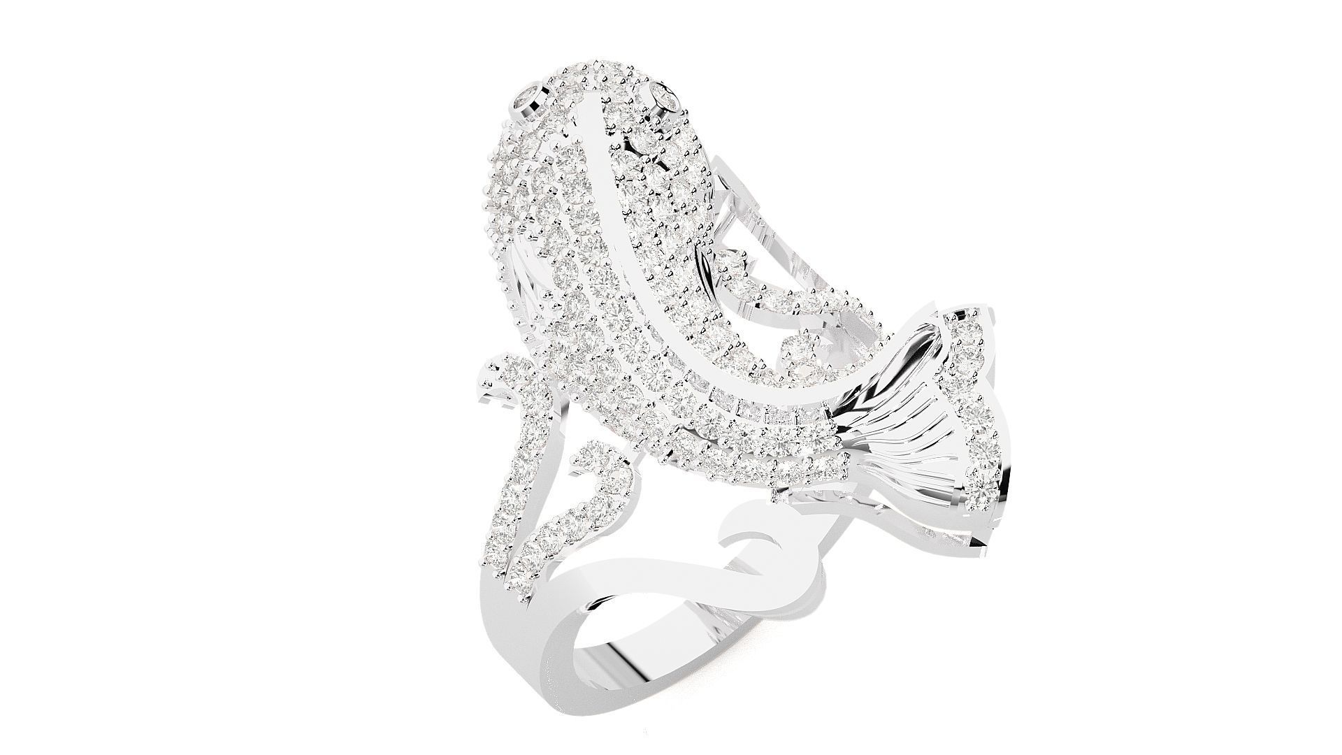 Dolphin Diamond Ring 3dm stl renders details 3D print model_5
