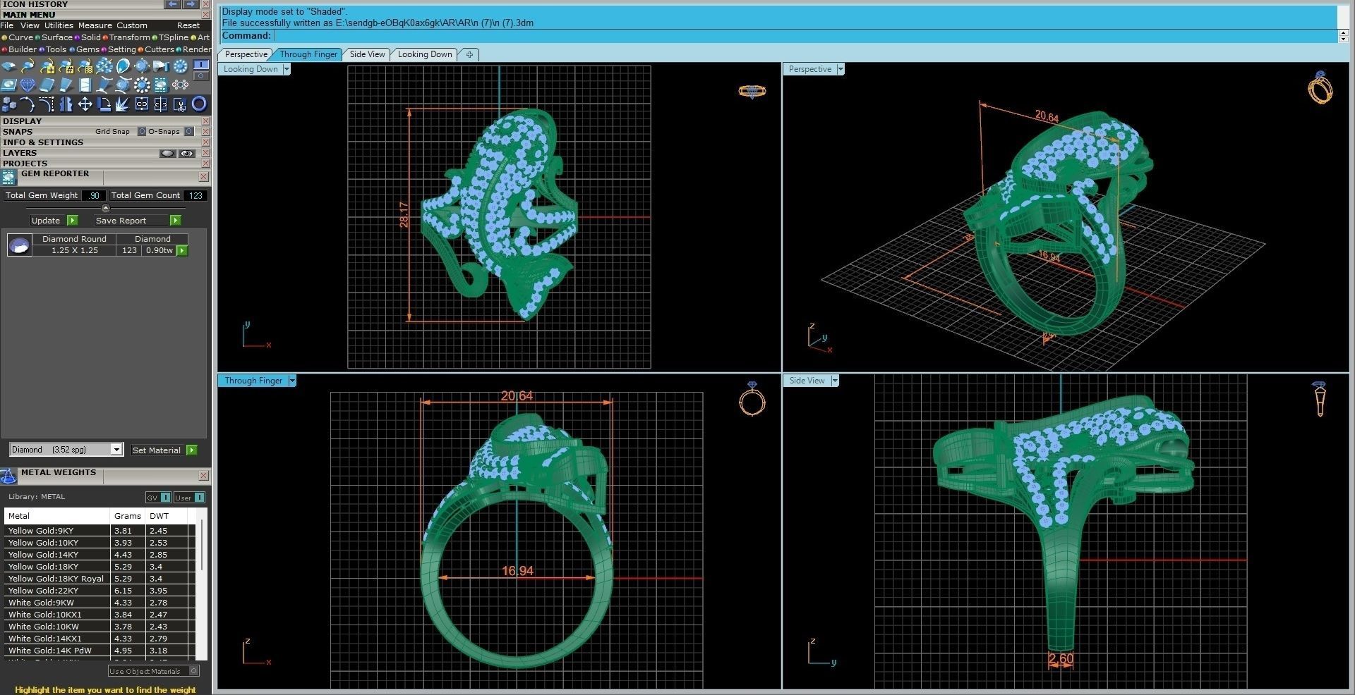 Dolphin Diamond Ring 3dm stl renders details 3D print model_9