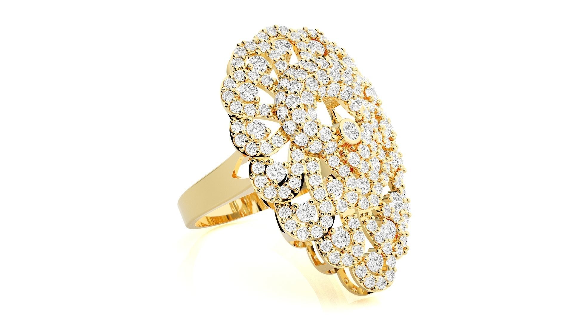 Peacock Diamond Ring 3dm stl renders details 3D print model_7