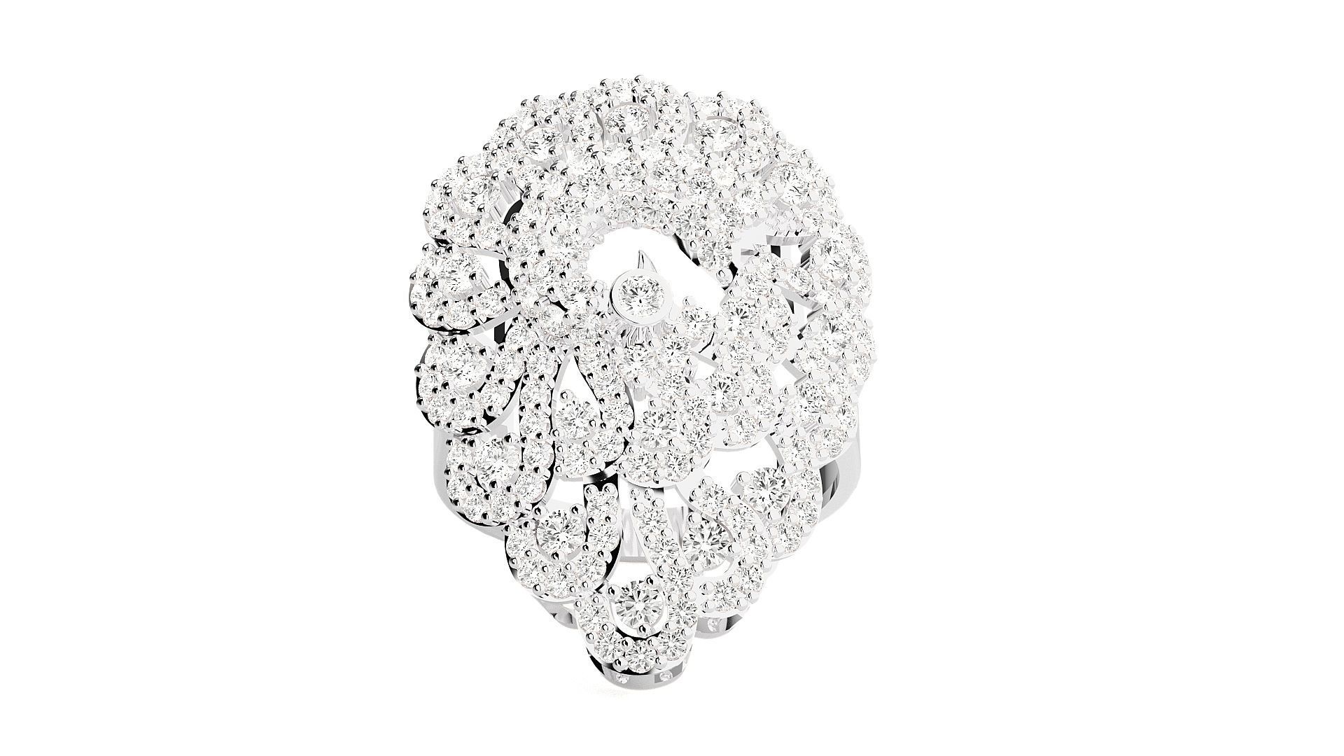 Peacock Diamond Ring 3dm stl renders details 3D print model_3