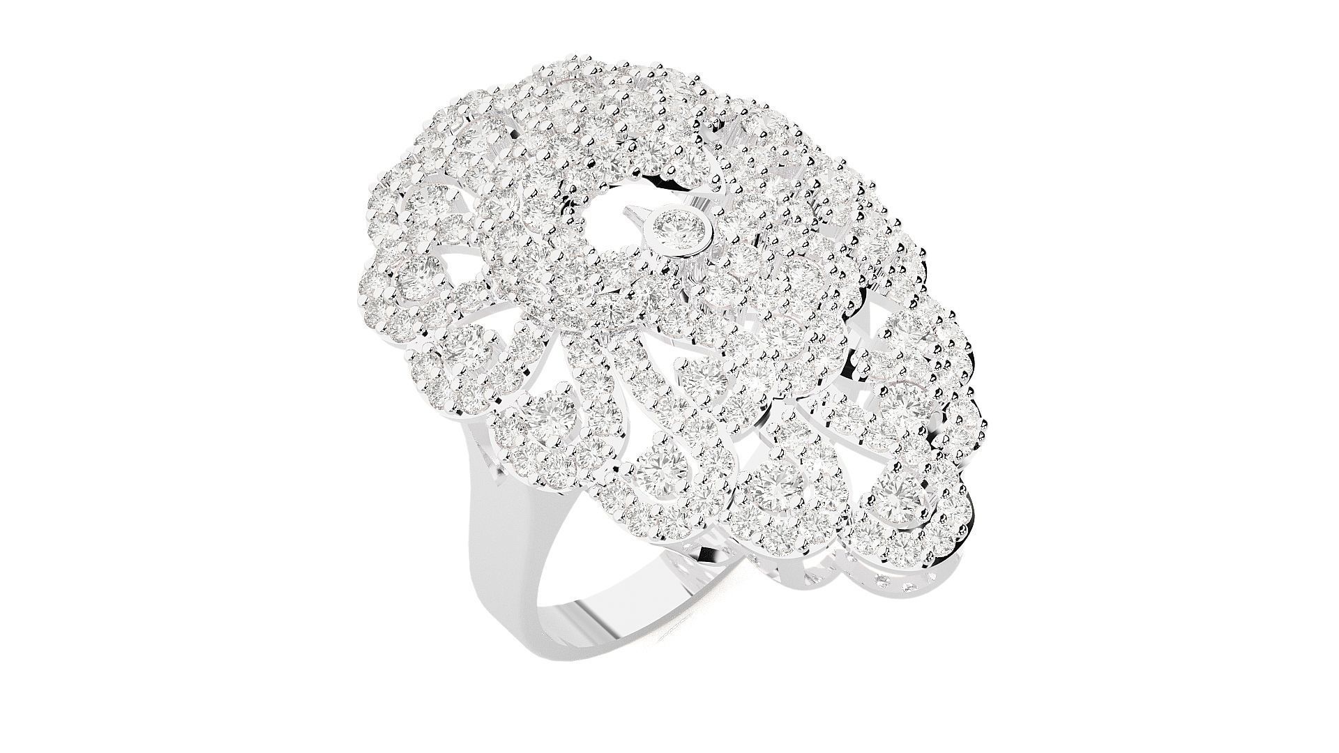 Peacock Diamond Ring 3dm stl renders details 3D print model_5