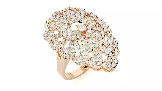 Peacock Diamond Ring 3dm stl renders details