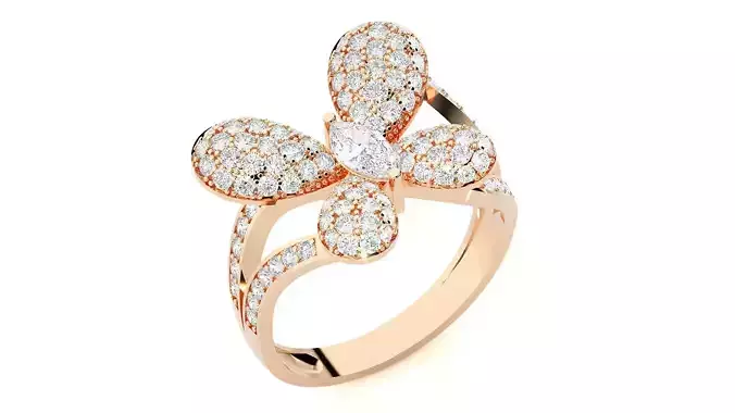 Butterfly Diamond Ring 3dm stl renders details 3D print model Butterfly Diamond Ring 3dm stl renders details 3D print model