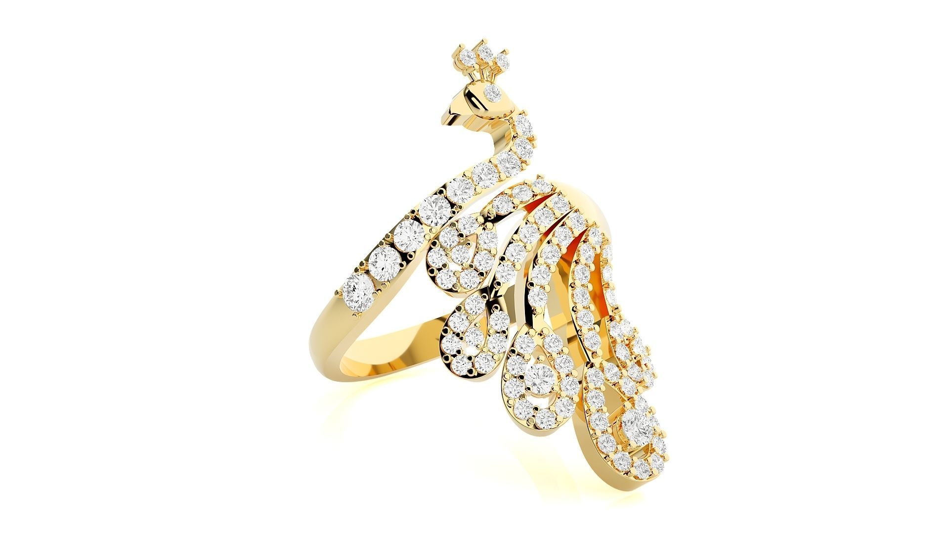 Peacock Diamond Ring 3dm stl renders details 3D print model_7
