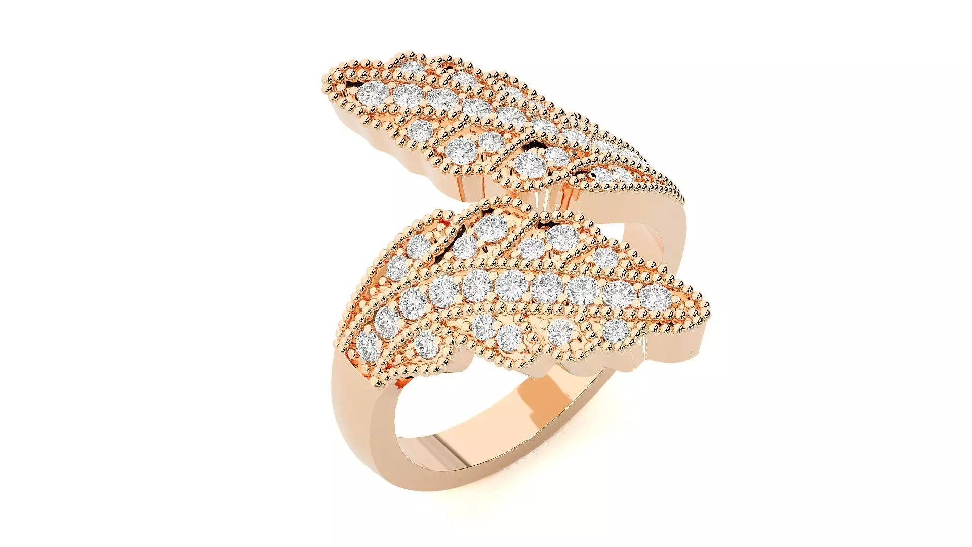 Diamond Wings Ring 3dm stl renders details 3D print model_0