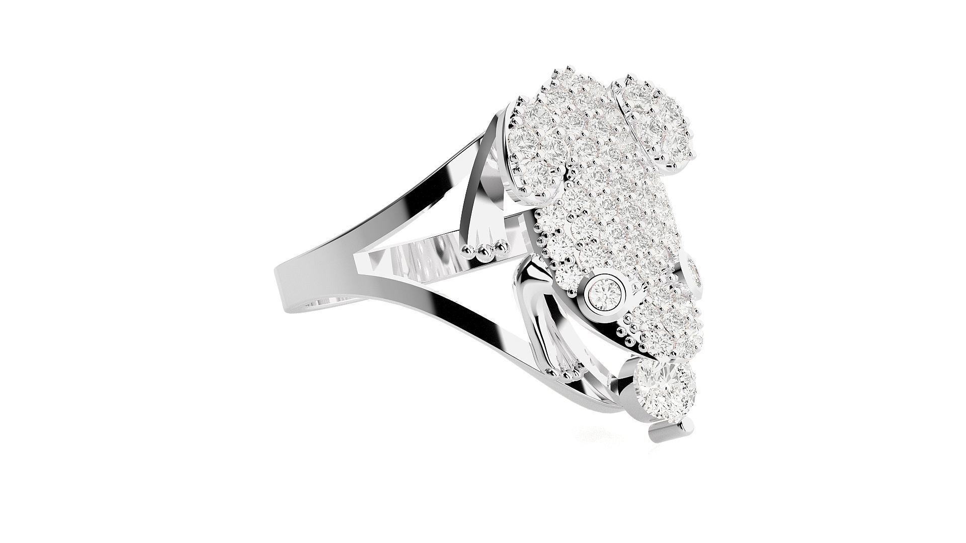 Frog Diamond Ring 3dm stl renders details 3D print model_4