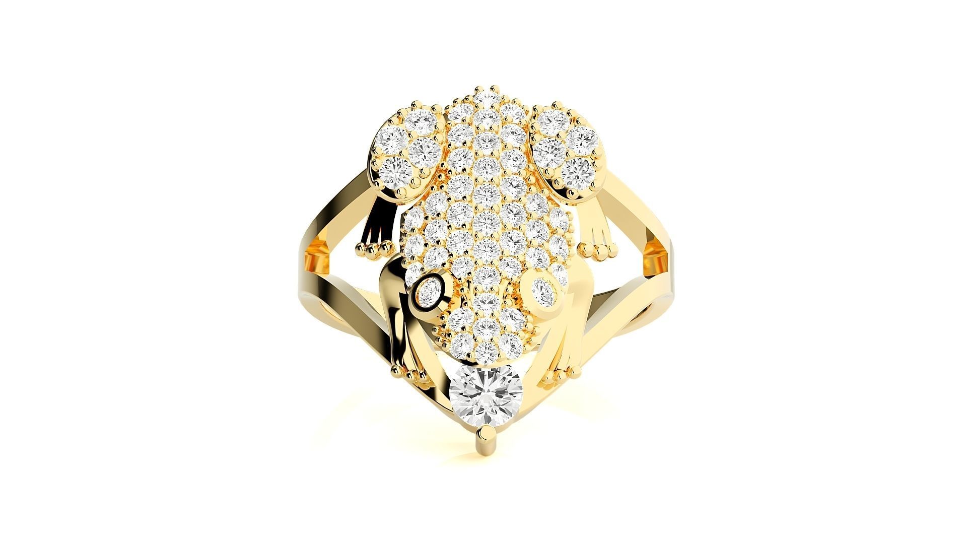 Frog Diamond Ring 3dm stl renders details 3D print model_6
