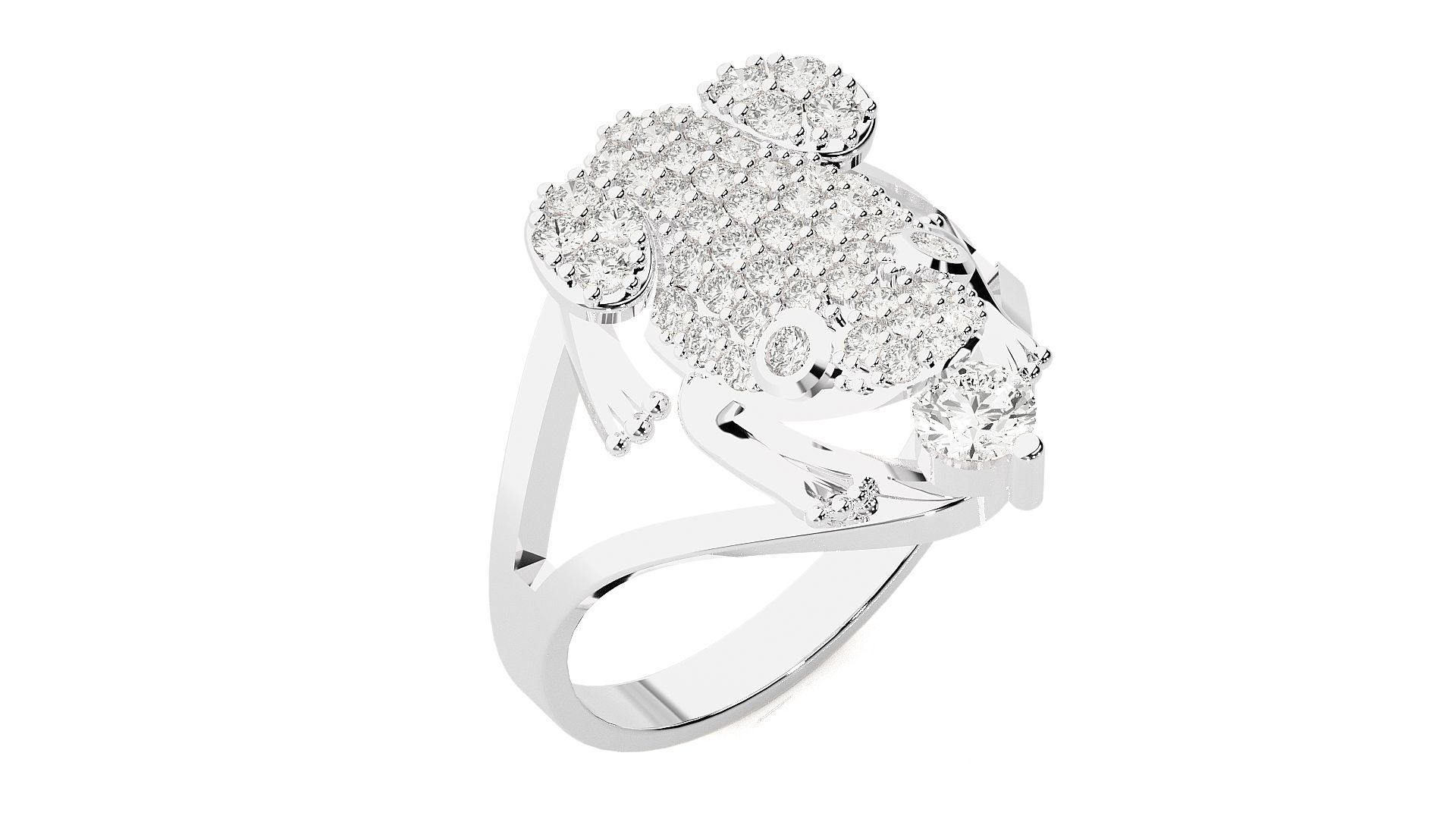 Frog Diamond Ring 3dm stl renders details 3D print model_5