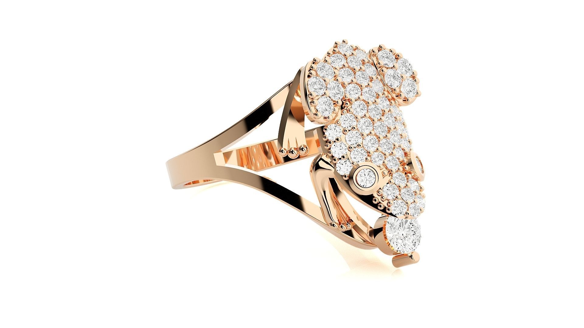 Frog Diamond Ring 3dm stl renders details 3D print model_2