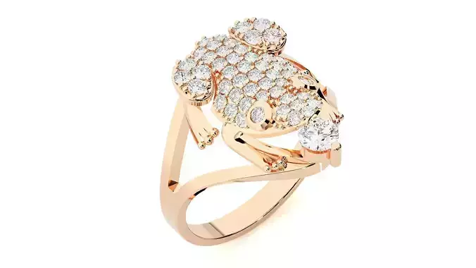 Frog Diamond Ring 3dm stl renders details 3D print model