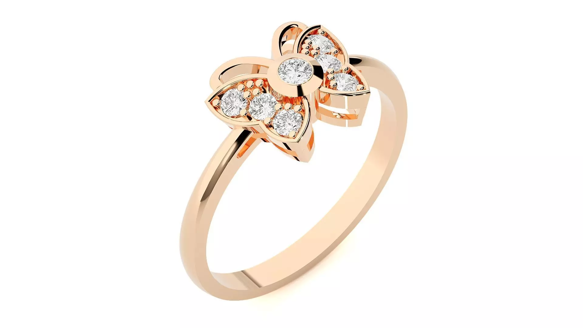 Butterfly Diamond Ring 3dm stl renders details 3D print model