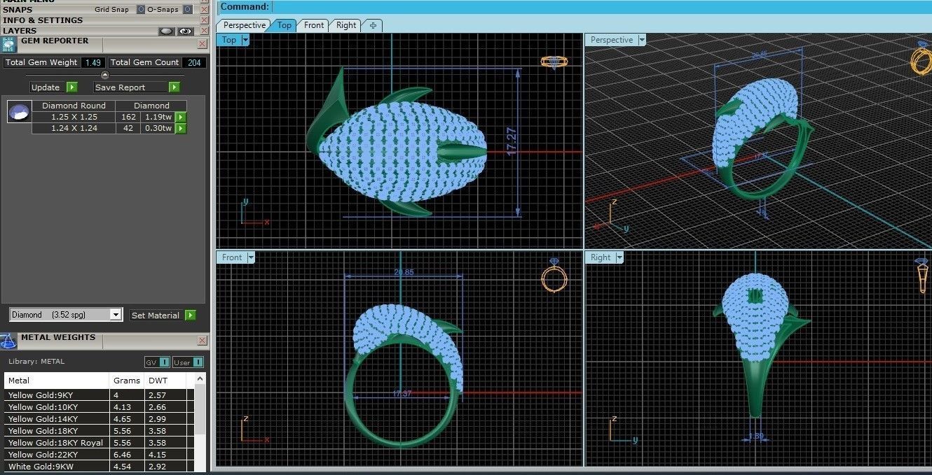 Dolphin Diamond Ring 3dm stl renders details  3D print model_9