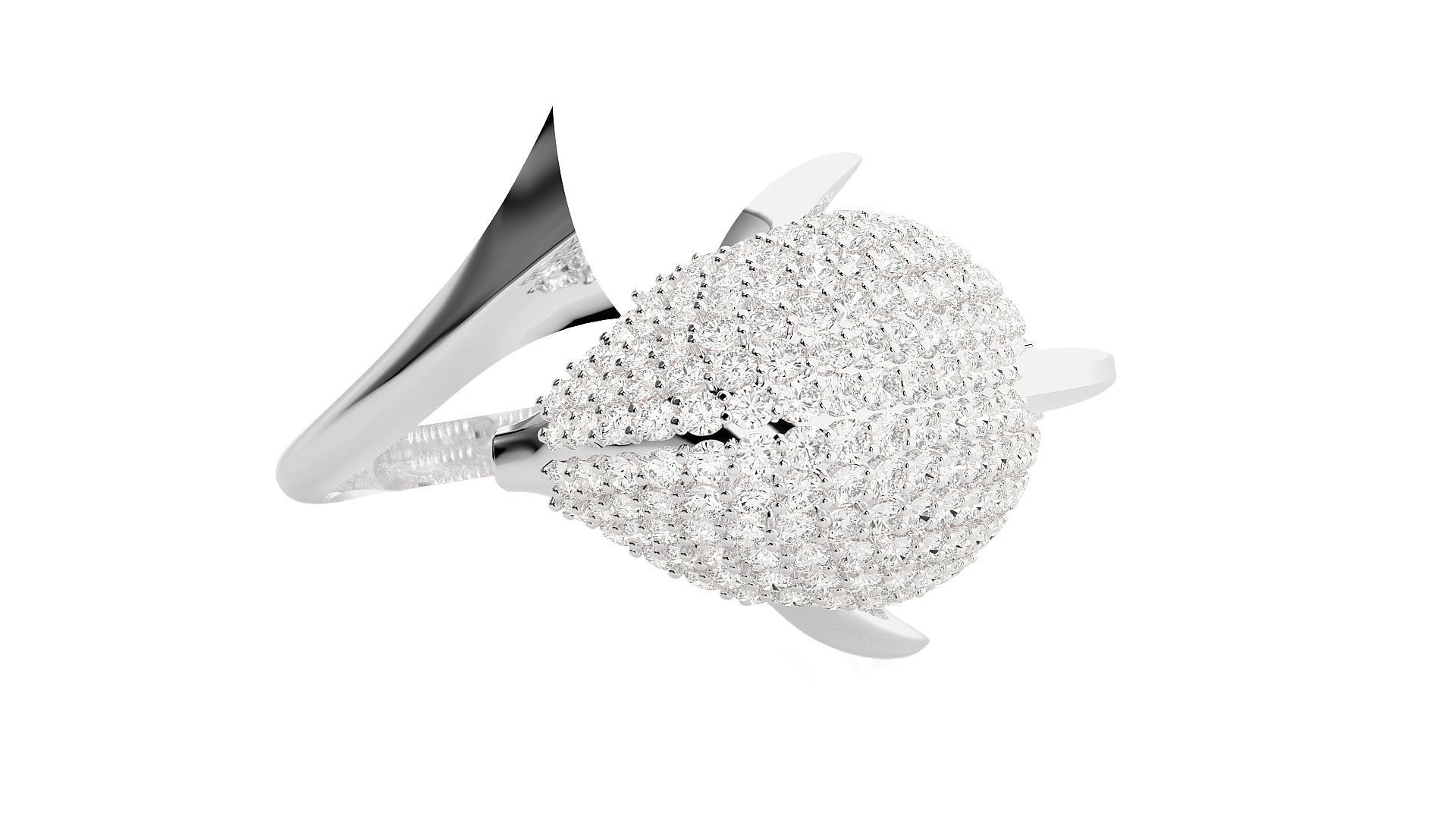 Dolphin Diamond Ring 3dm stl renders details  3D print model_4