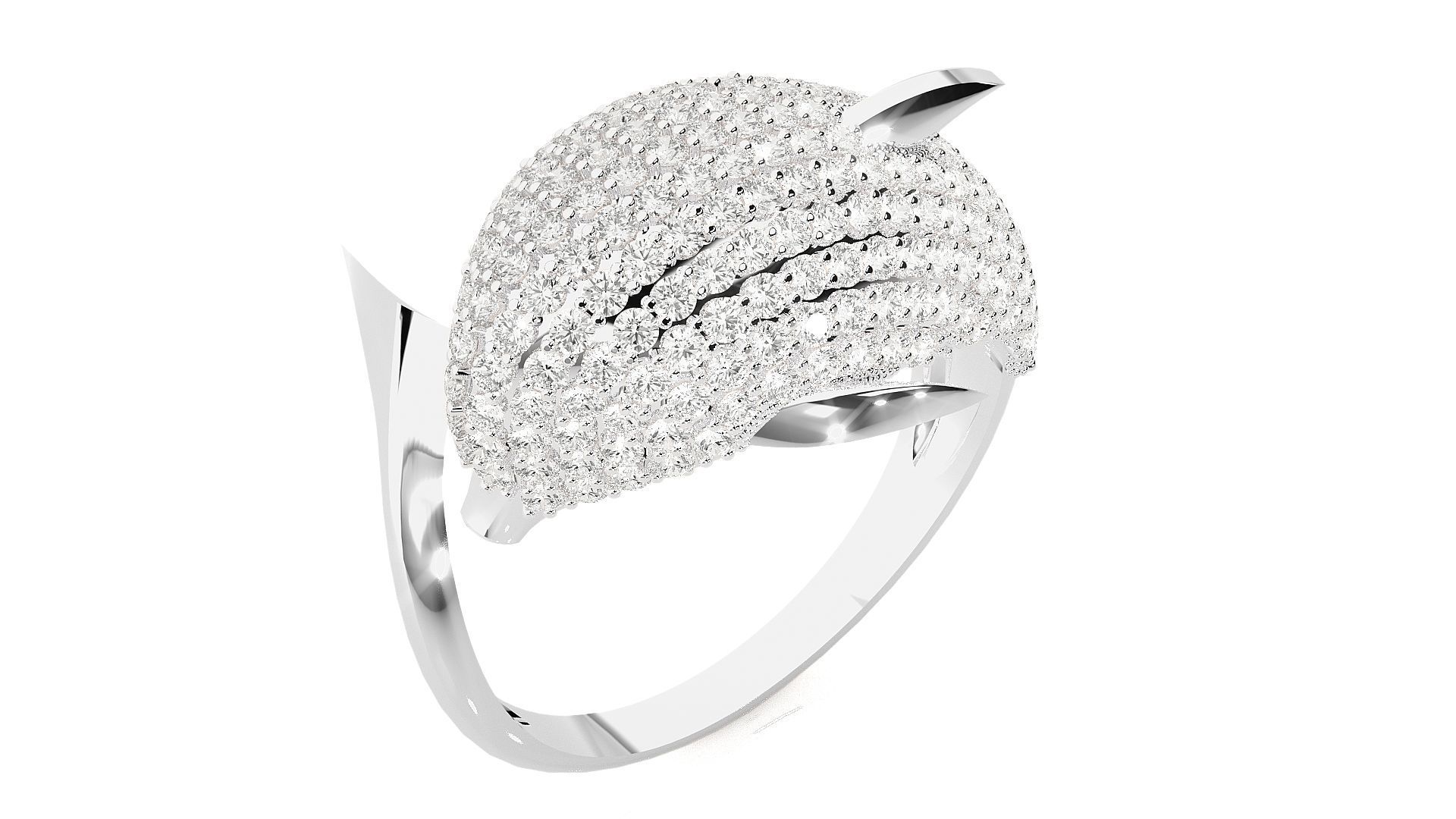 Dolphin Diamond Ring 3dm stl renders details  3D print model_5