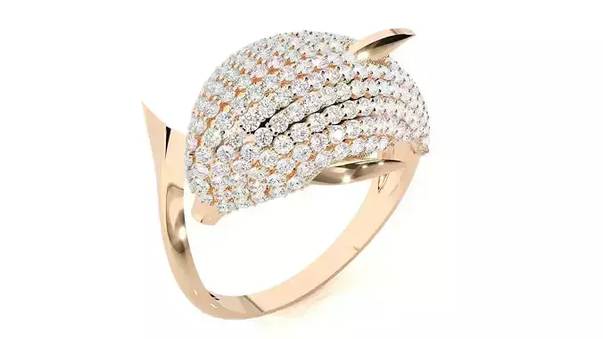 Dolphin Diamond Ring 3dm stl renders details  3D print model