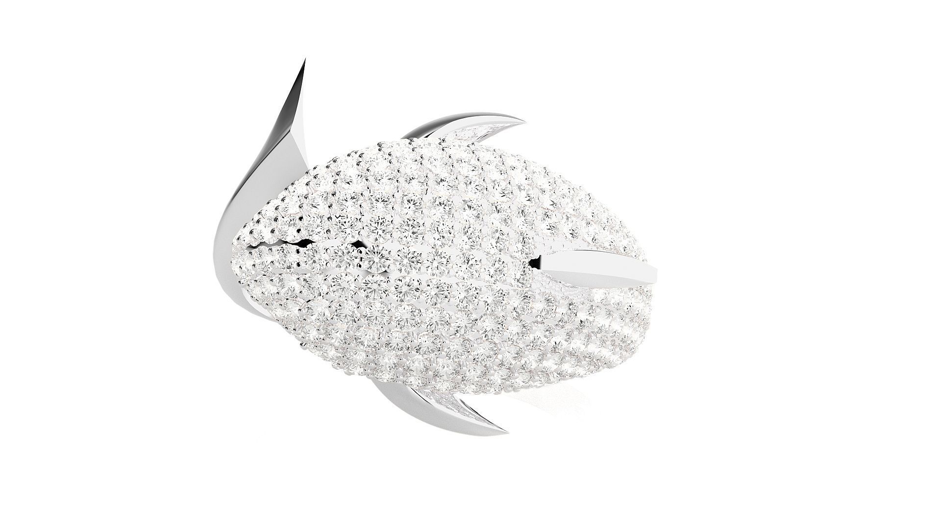 Dolphin Diamond Ring 3dm stl renders details  3D print model_3