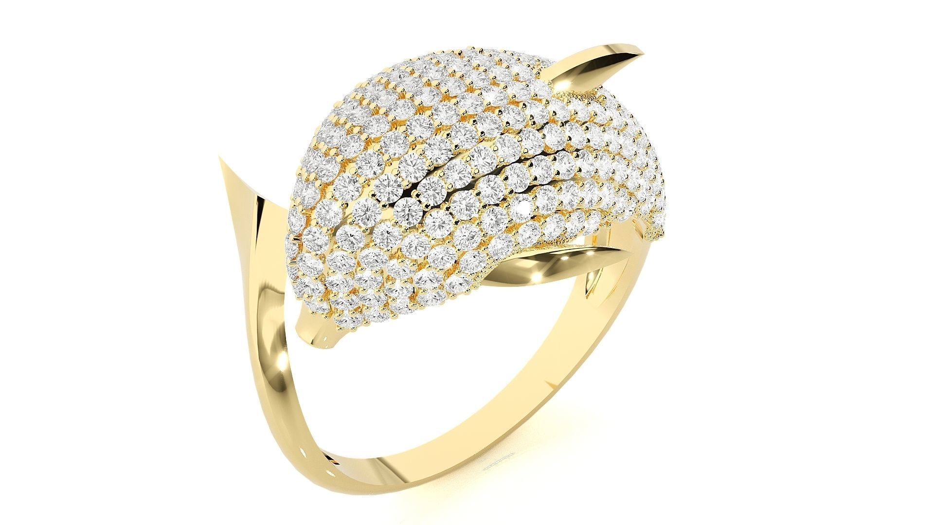 Dolphin Diamond Ring 3dm stl renders details  3D print model_8