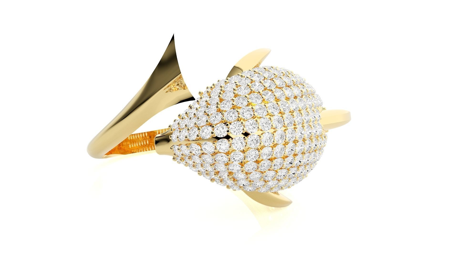 Dolphin Diamond Ring 3dm stl renders details  3D print model_7