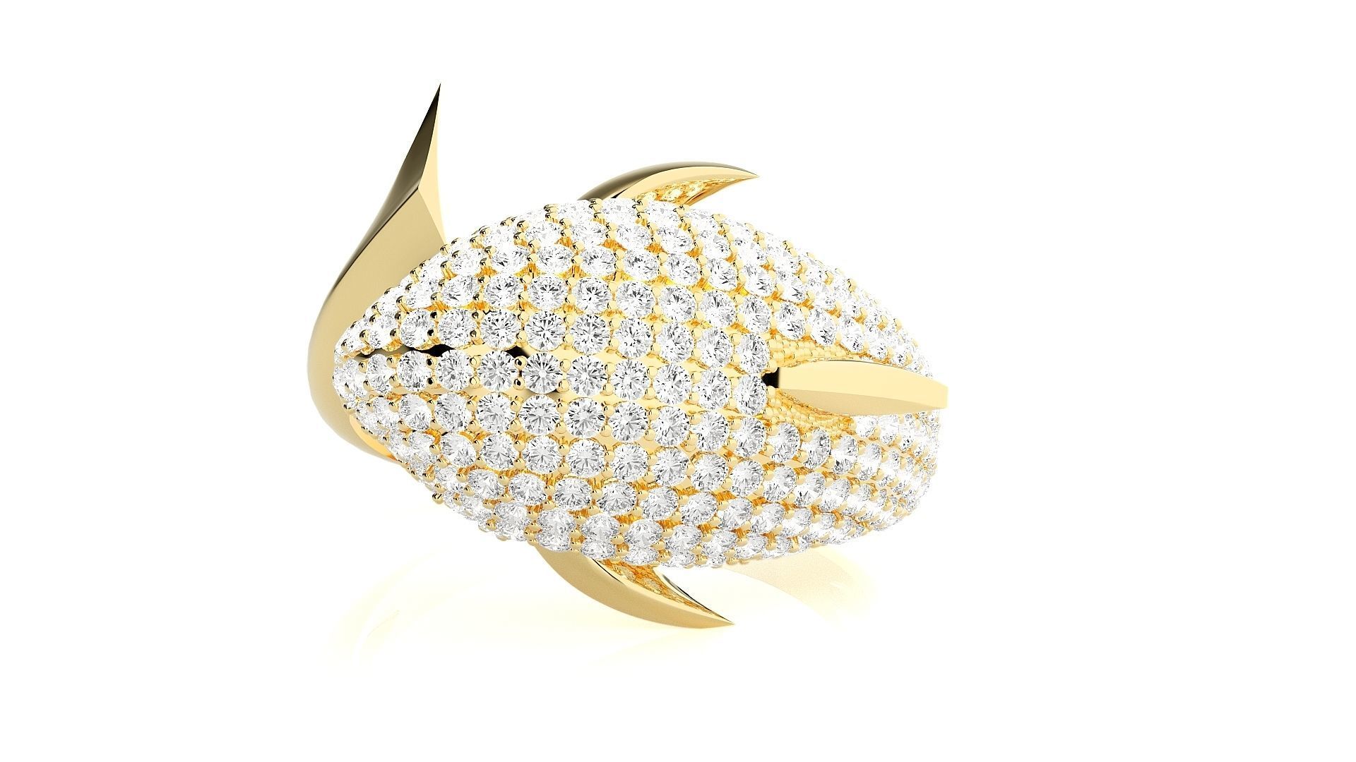 Dolphin Diamond Ring 3dm stl renders details  3D print model_6