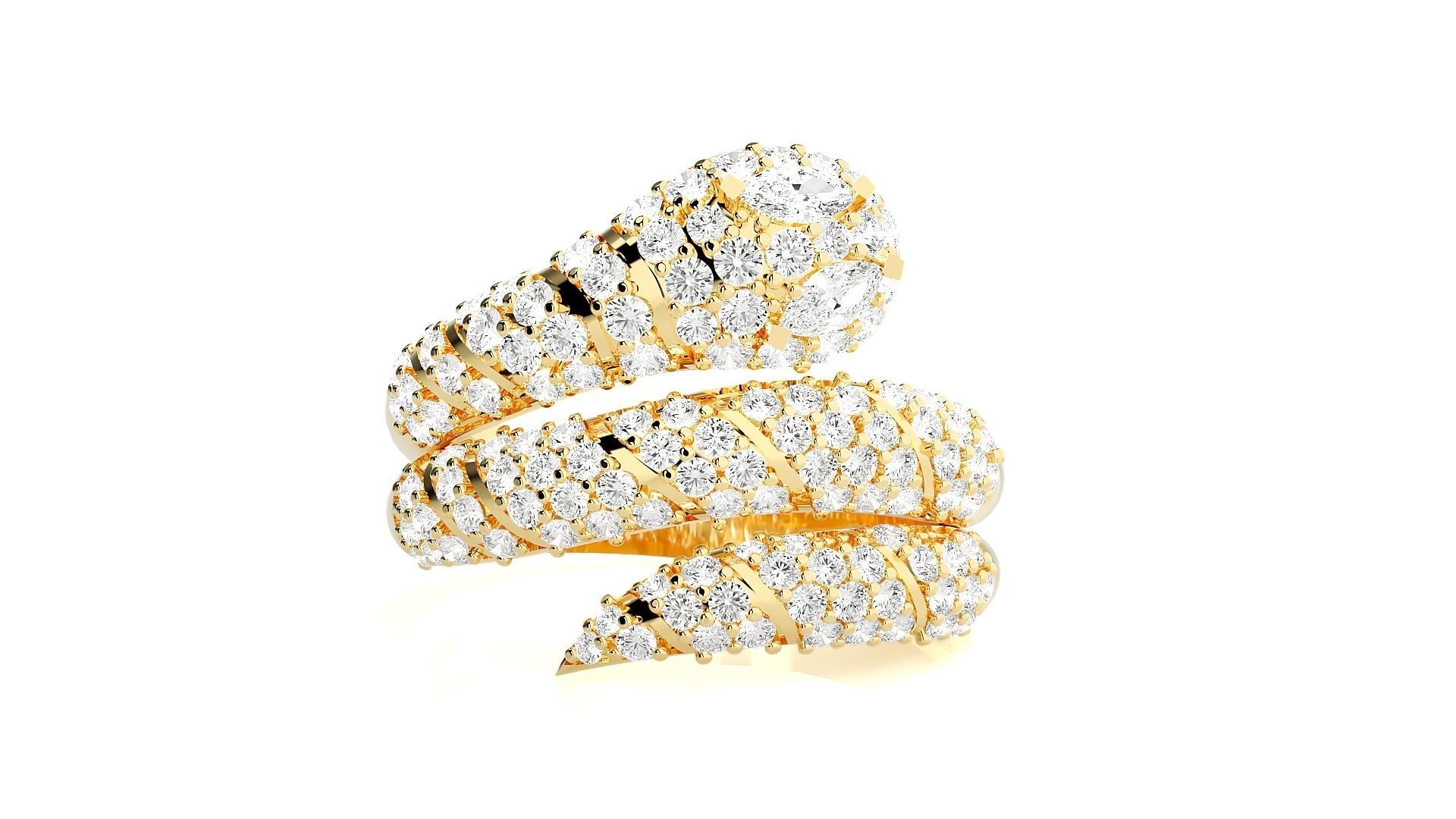 Snake Diamond Ring 3dm stl renders details 3D print model_7