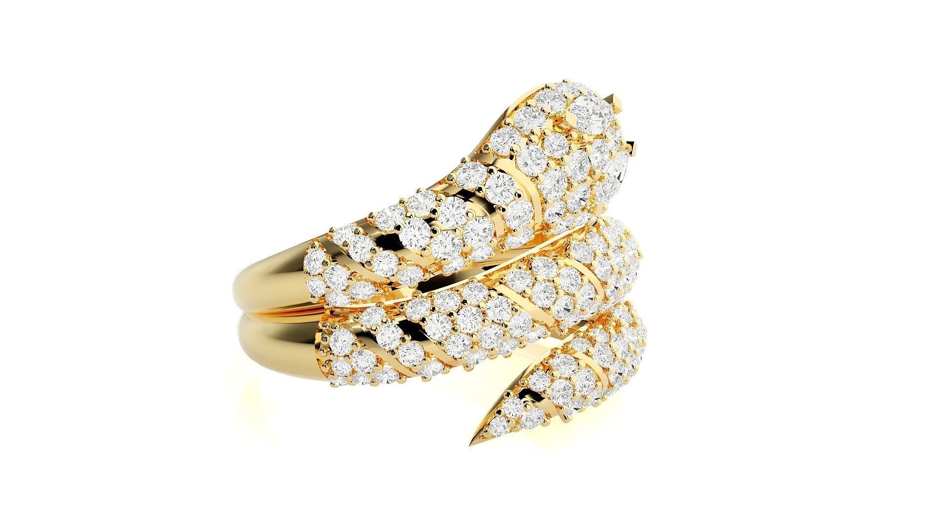 Snake Diamond Ring 3dm stl renders details 3D print model_8