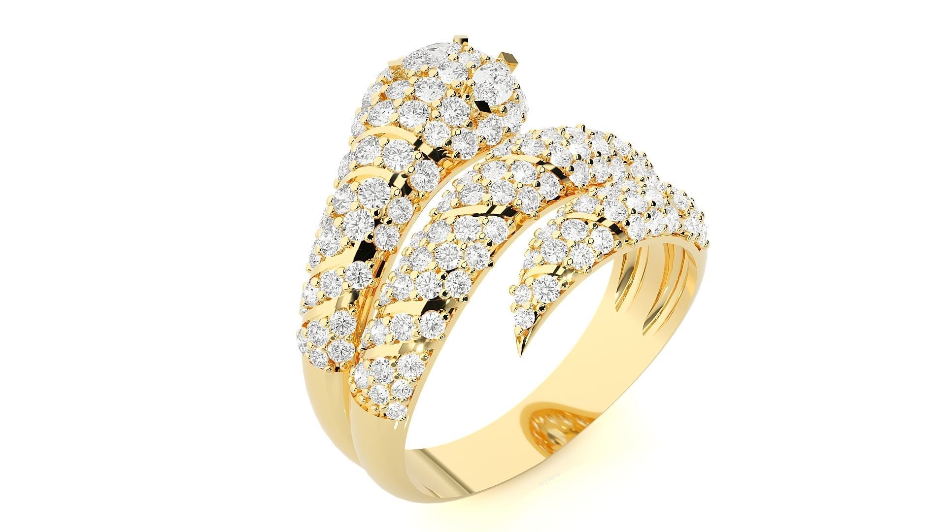 Snake Diamond Ring 3dm stl renders details 3D print model_9