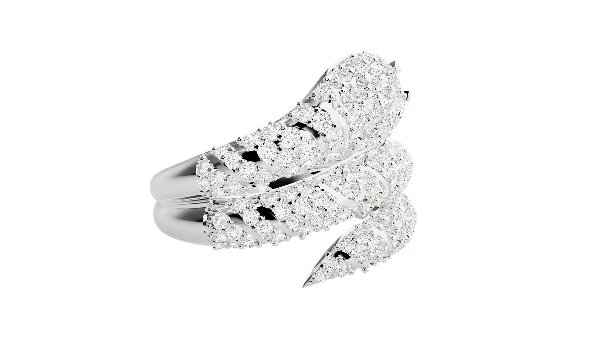 Snake Diamond Ring 3dm stl renders details 3D print model_5