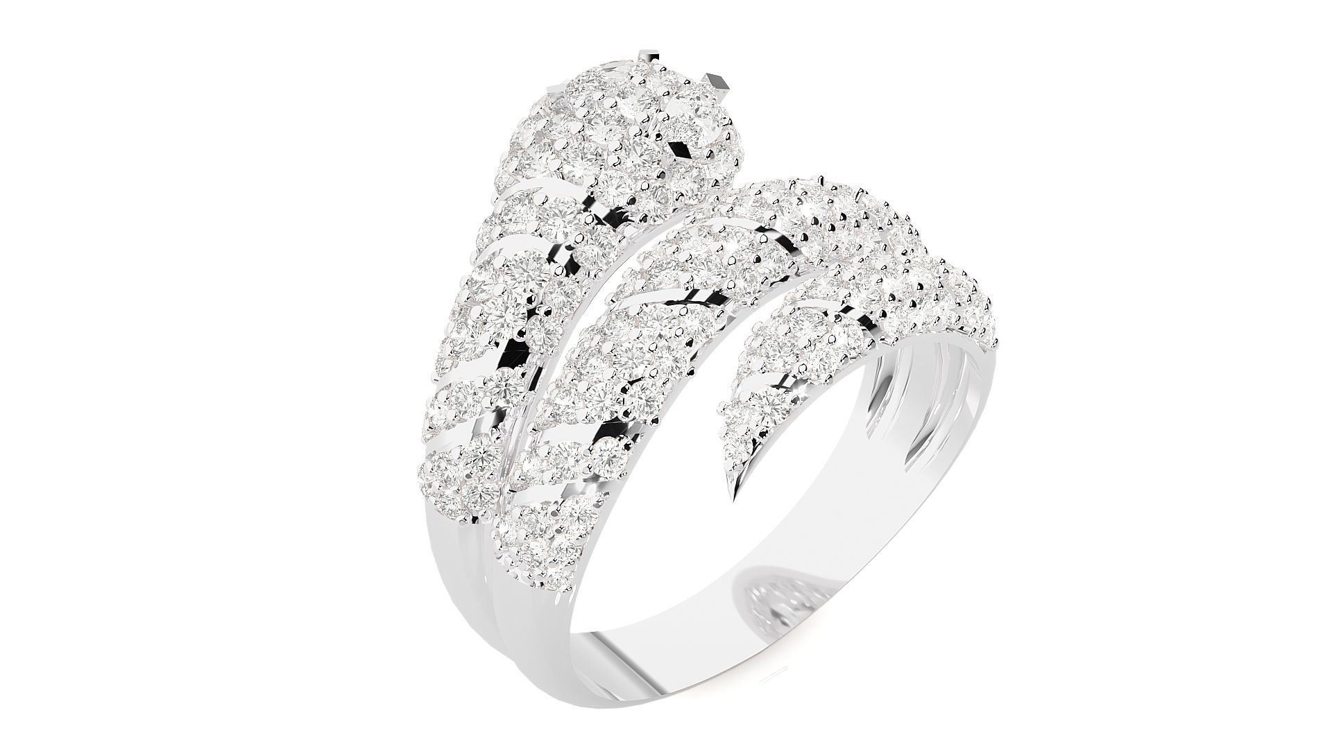 Snake Diamond Ring 3dm stl renders details 3D print model_6