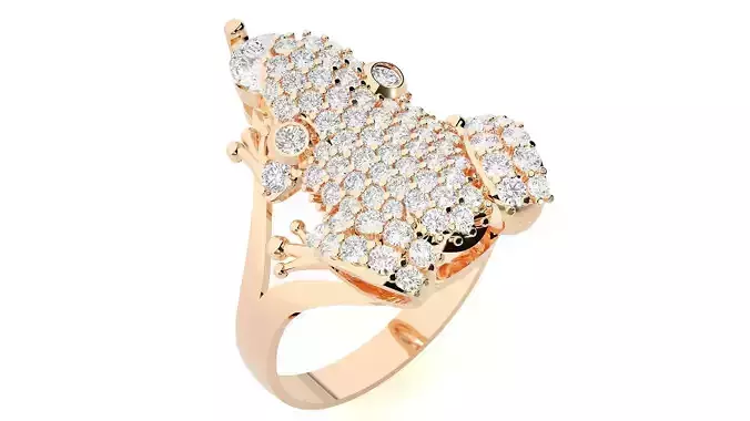 Frog Diamond Ring 3dm stl renders details
