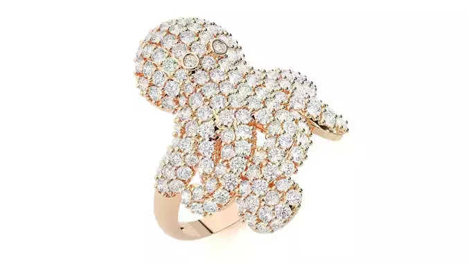 Octopus Diamond Ring 3dm stl renders details 3D print model