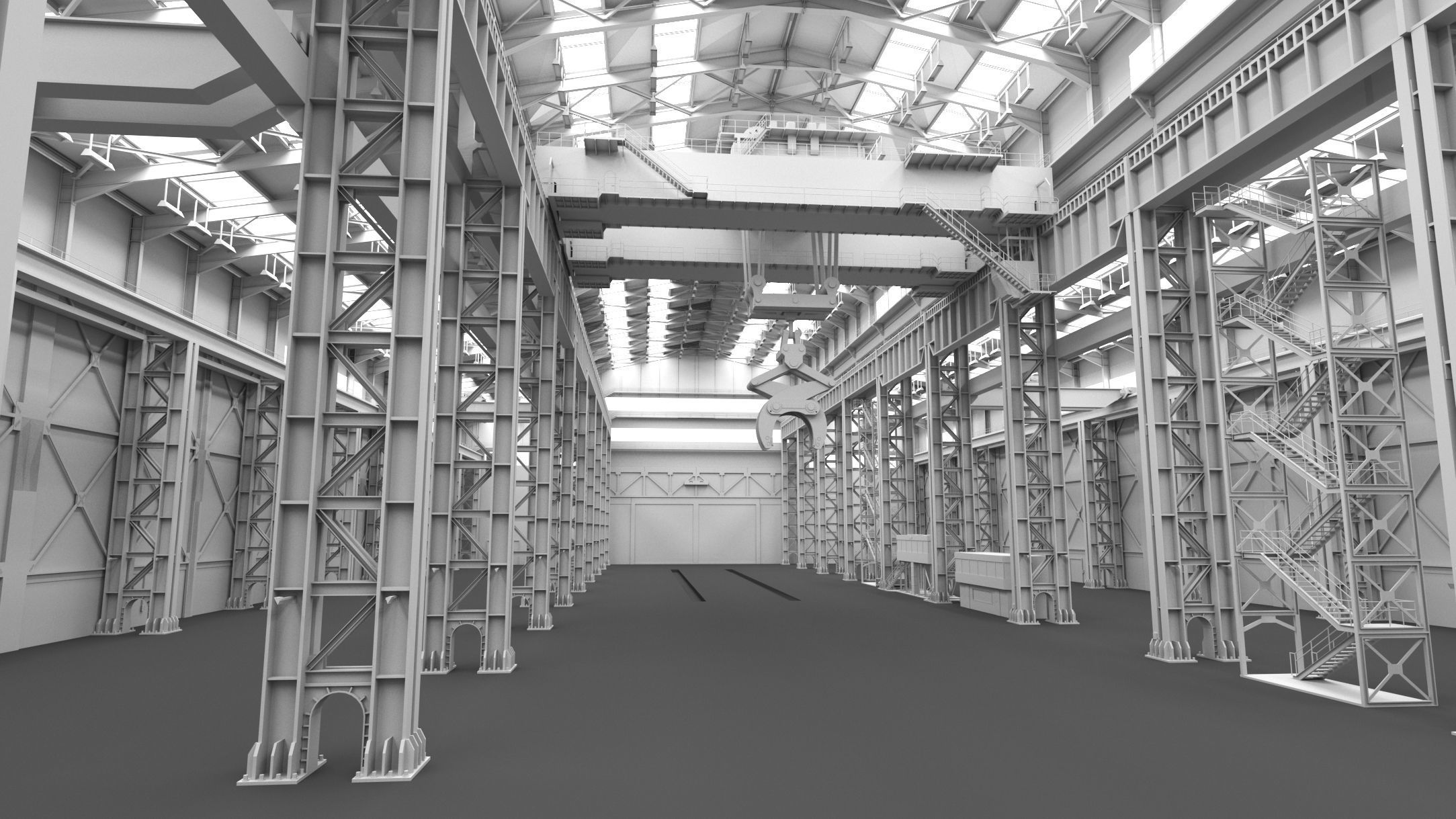 Large Factory Building- High detail 3d models Low-poly 3D model_2