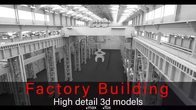 Large Factory Building- High detail 3d models