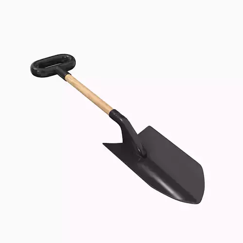 Mini Shovel Black Low-poly 3D model