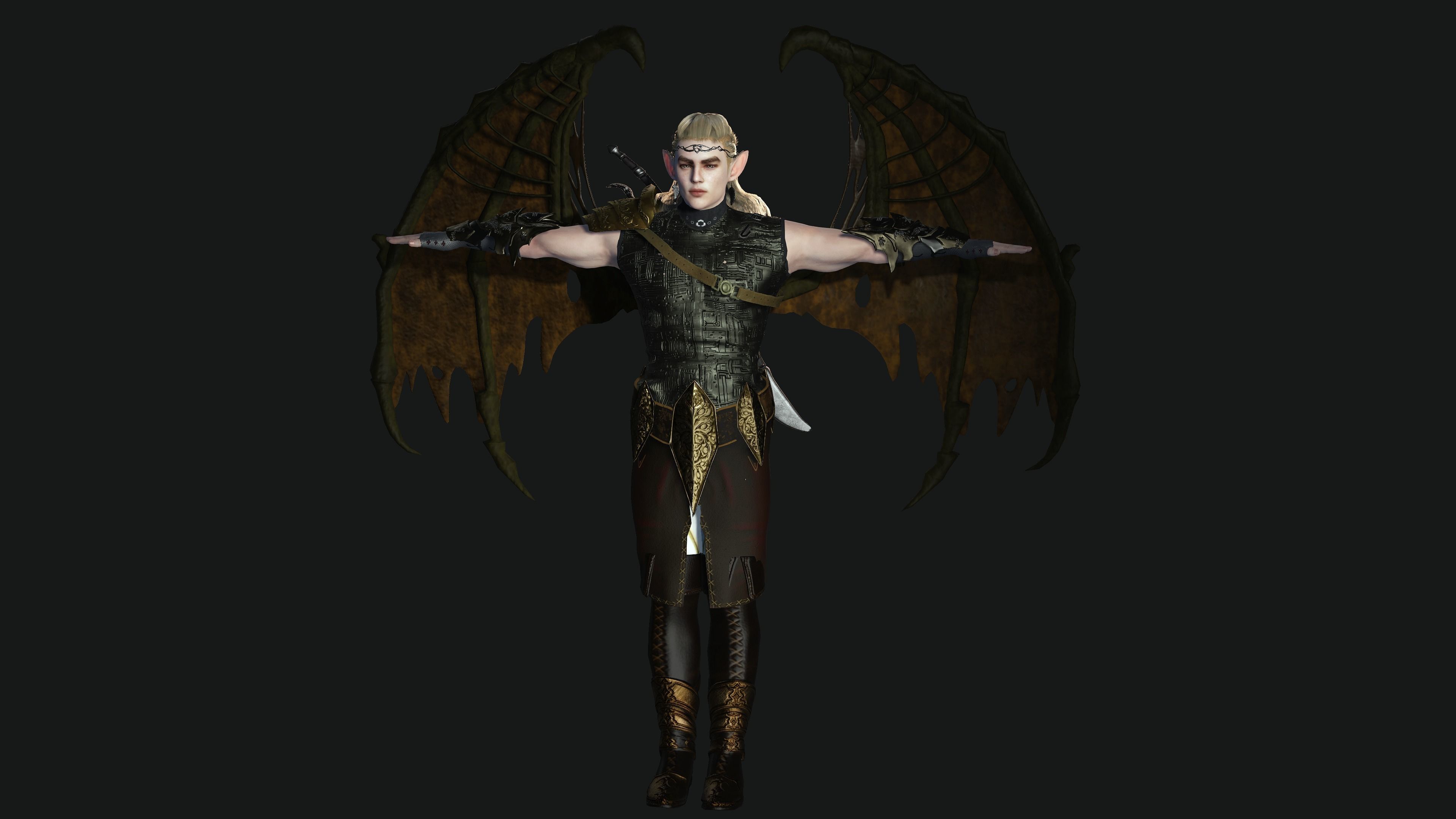 AAA 3D FANTASY MALE CHARACTER - THE WARRIOR ELF or KNIGHT ELF Low-poly 3D model_12