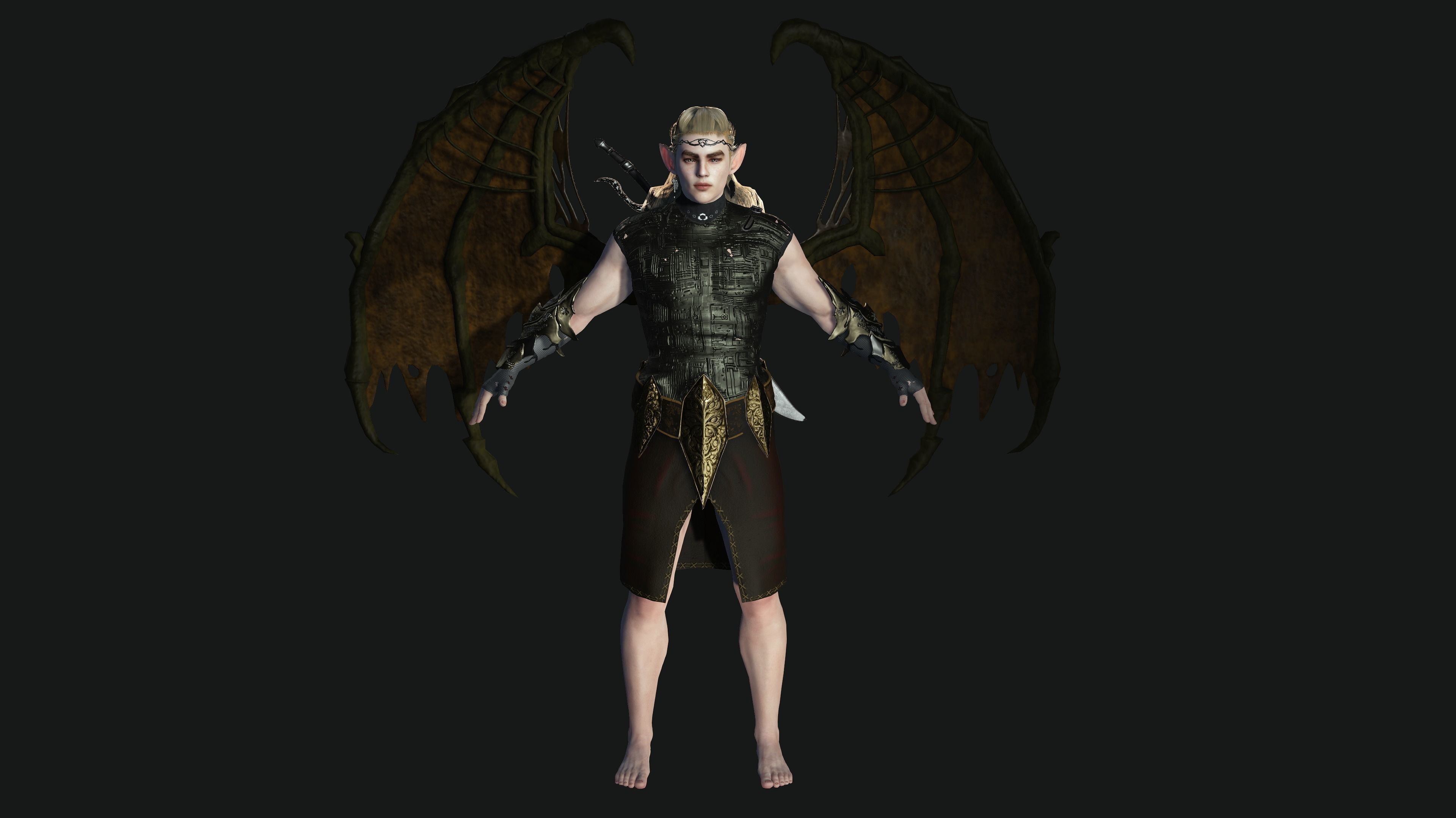 AAA 3D FANTASY MALE CHARACTER - THE WARRIOR ELF or KNIGHT ELF Low-poly 3D model_6