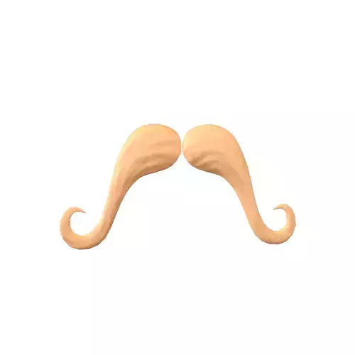 Cartoon Mustache v3 003 Low-poly 3D model