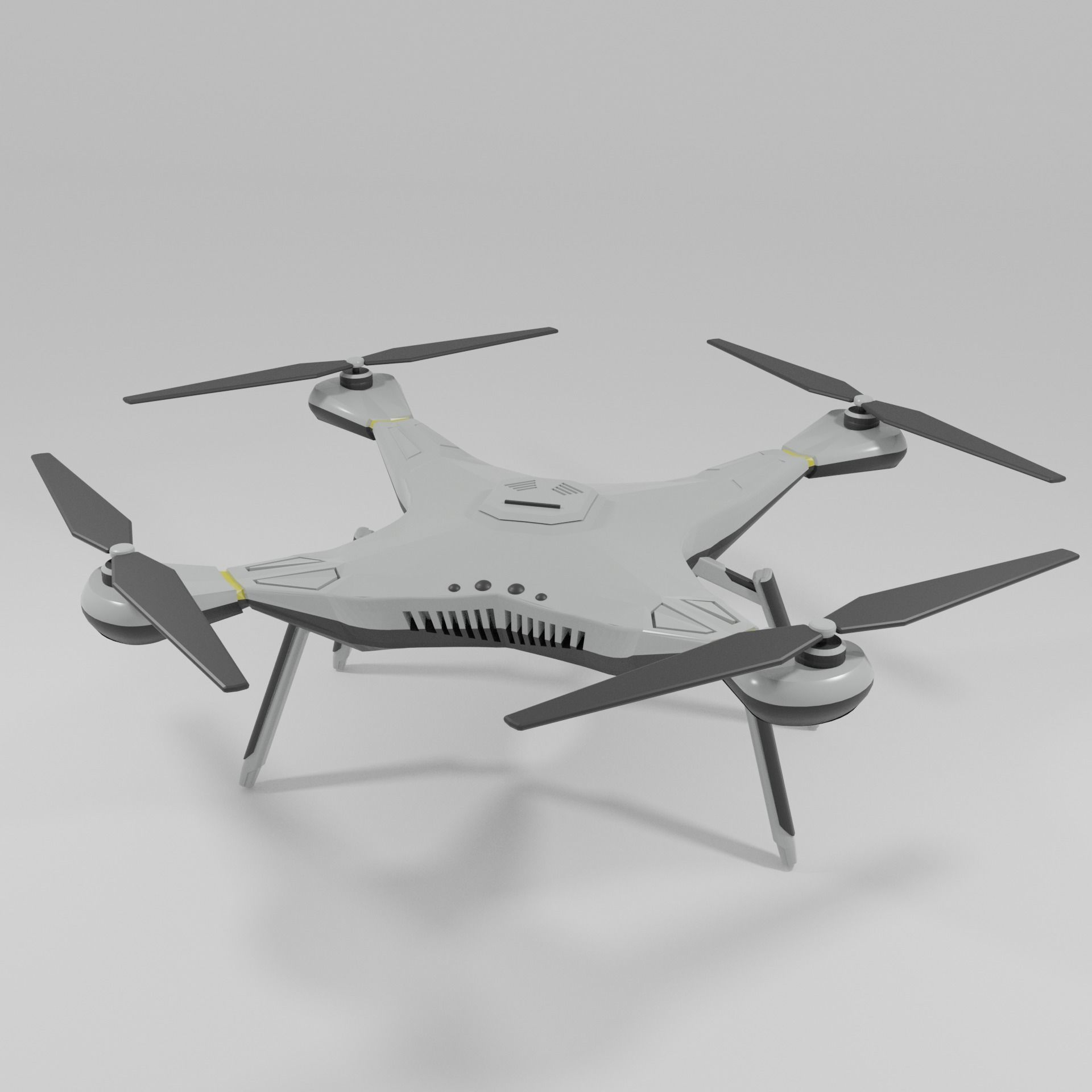 Micro Drone Low-poly 3D model_1