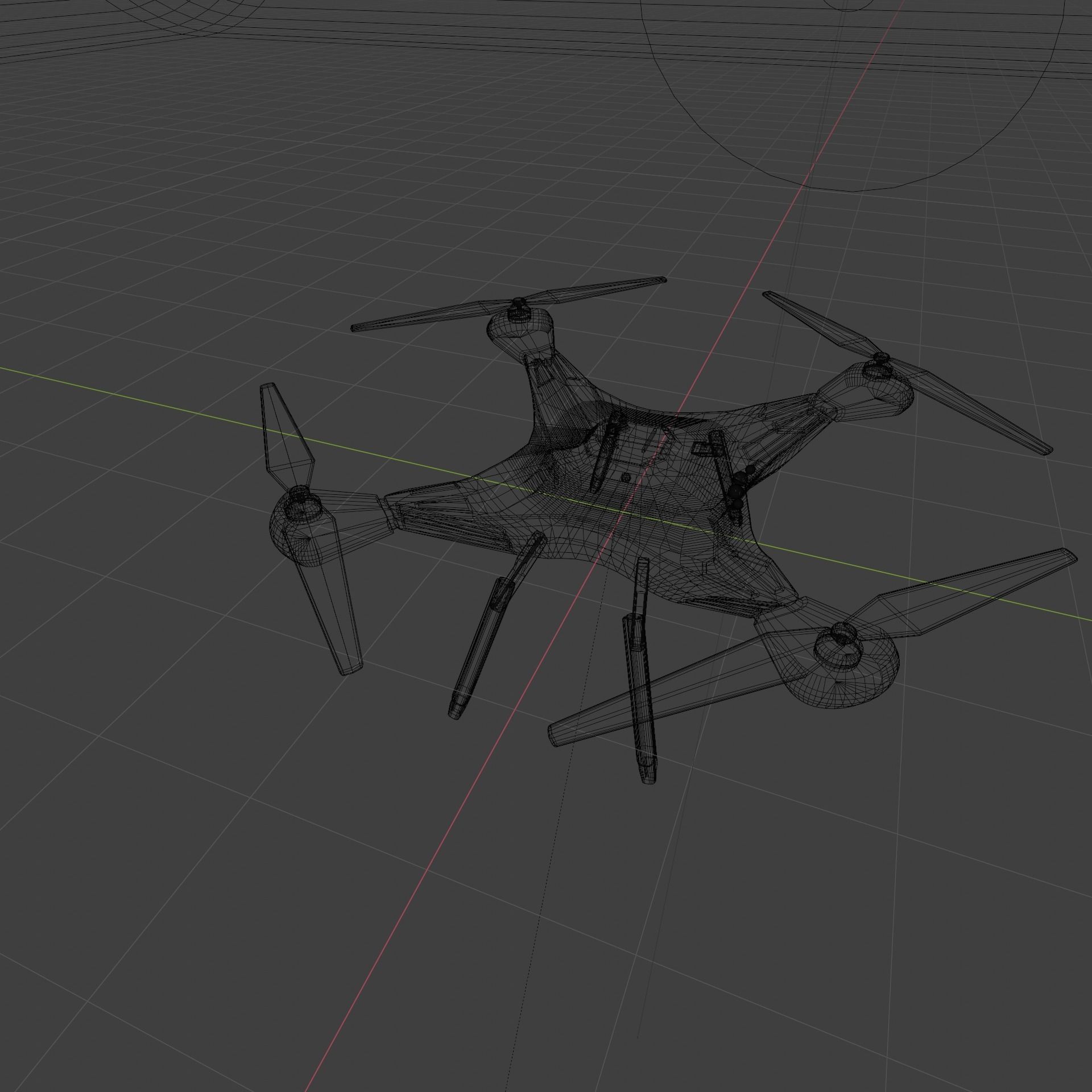 Micro Drone Low-poly 3D model_5