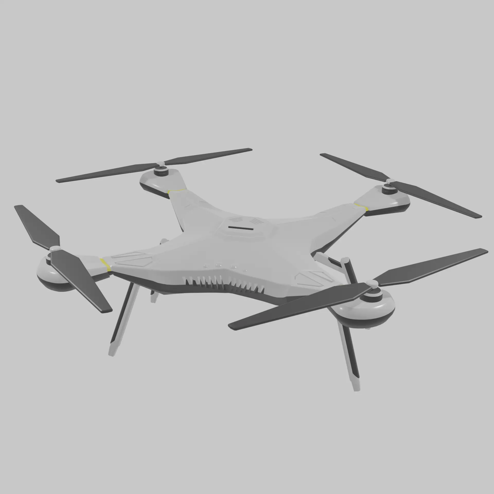 Micro Drone Low-poly 3D model_0