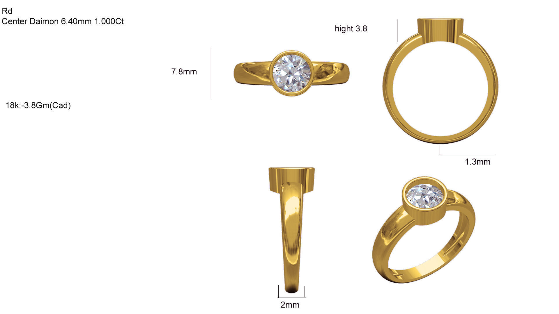 Women Ring 3D print model_13
