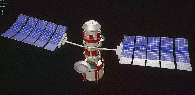 modern satellite technology Low-poly 3D model