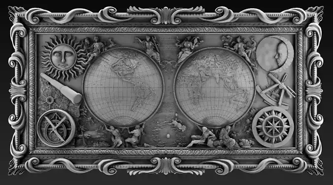 WORLD MAP RELIEF 2 3D model WORLD MAP RELIEF 2 3D model
