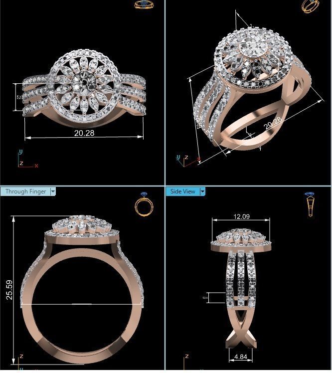 Women Ring 3D print model_5
