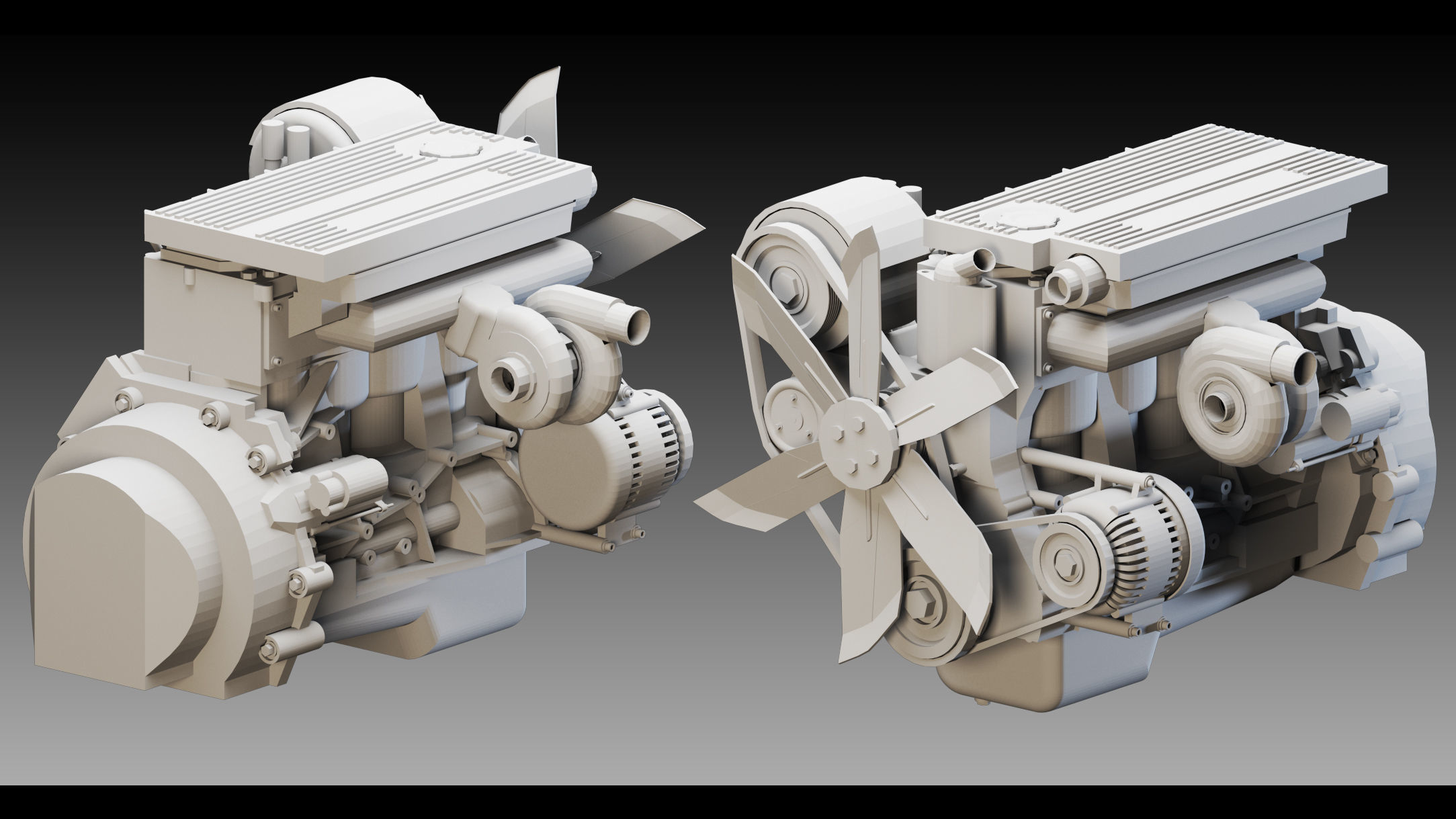 11 Industrial Engines- High detail 3d models Low-poly 3D model_6
