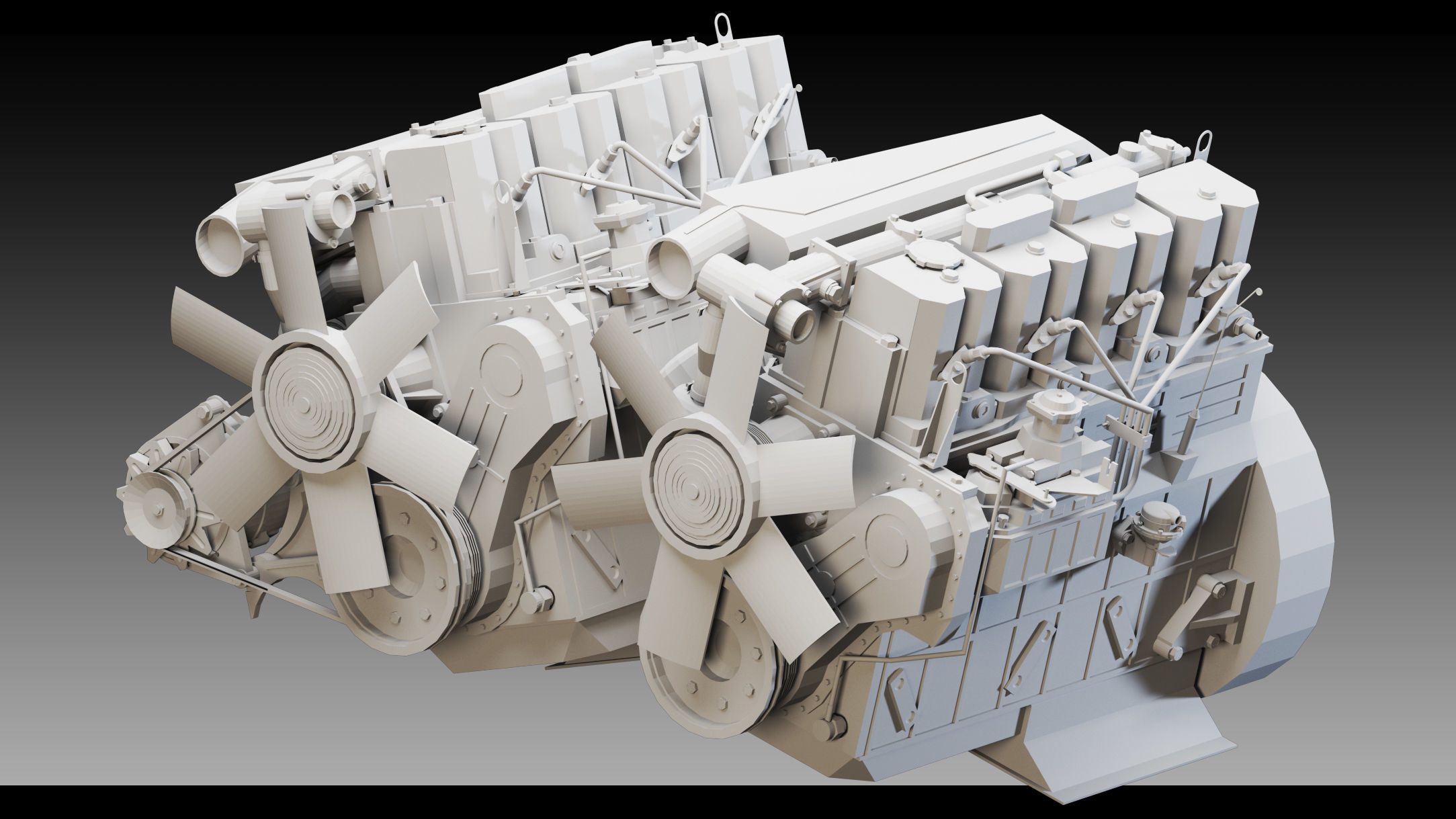 11 Industrial Engines- High detail 3d models Low-poly 3D model_5