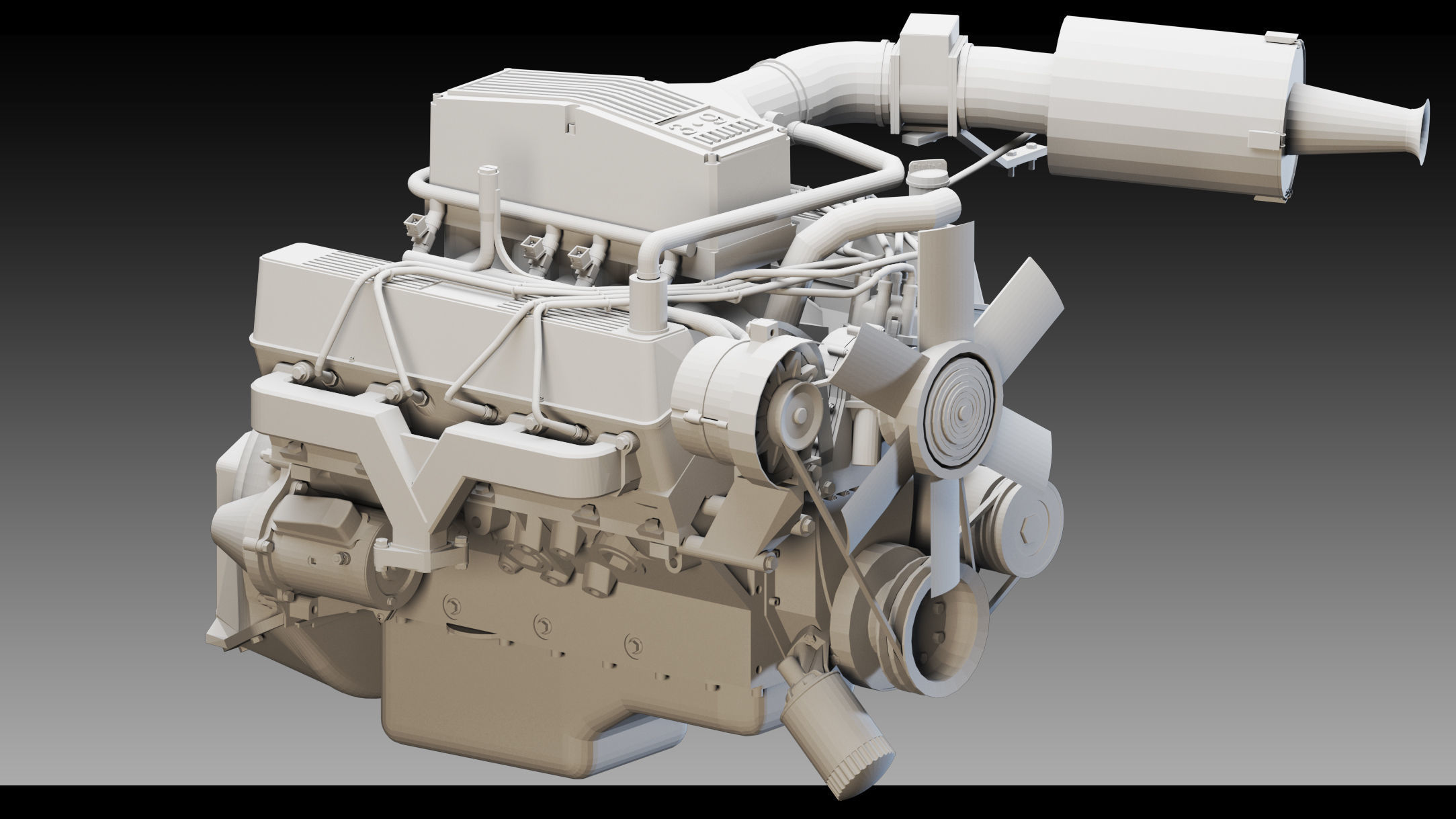 11 Industrial Engines- High detail 3d models Low-poly 3D model_4